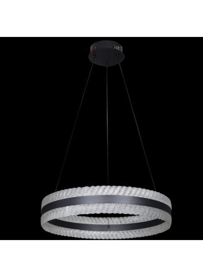 Modern black chandelier with 3 lights, 55 watts, 400 mm size - Image 2